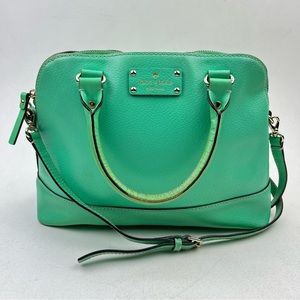 Kate Spade New York Rachelle Green Leather Satchel Handbag Crossbody Bag